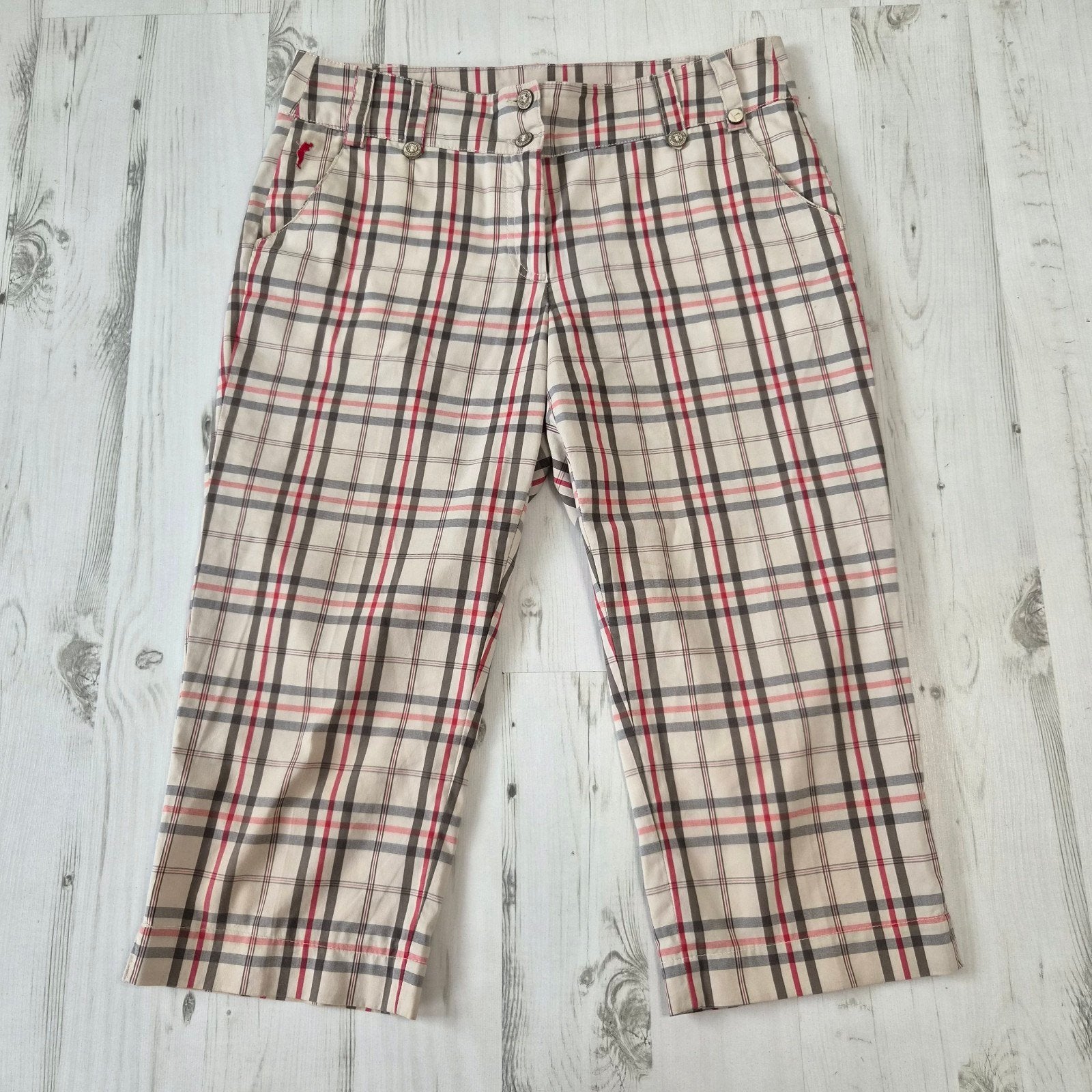Golfino capri broek 38 geruite golf broek, Maat 38/40 (M), Beige, Ophalen of Verzenden, Zo goed als nieuw