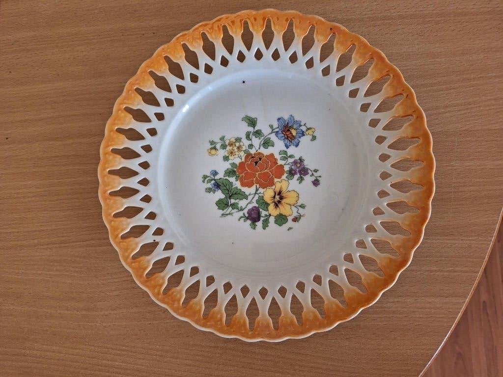 Gebak set oranje, Antiek en Kunst, Antiek | Servies los, Ophalen of Verzenden