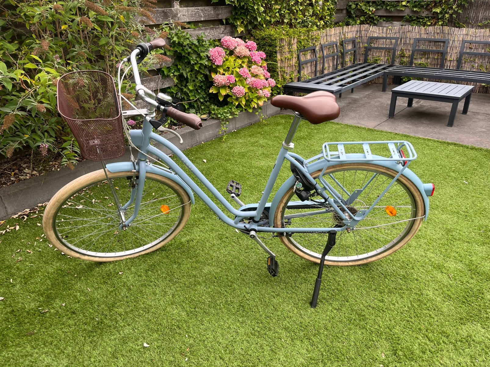 Elops Stadsfiets L/XL – 6 versnellingen – inclusief mandje, Velgrem, Versnellingen, 56 cm of meer, Zo goed als nieuw