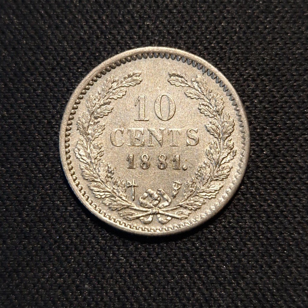 10 cent 1881, Postzegels en Munten, Munten | Nederland, Koning Willem III, Verzenden, Zilver, 10 cent