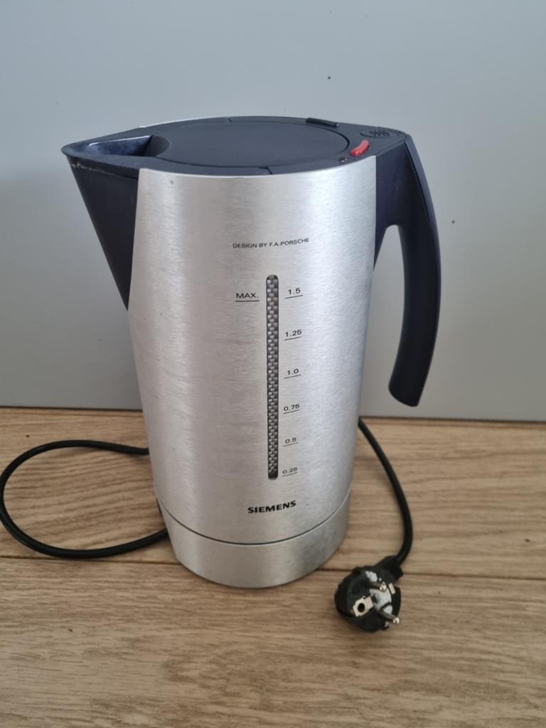Siemens waterkoker design by porsche, 1 tot 2 liter, Ophalen of Verzenden