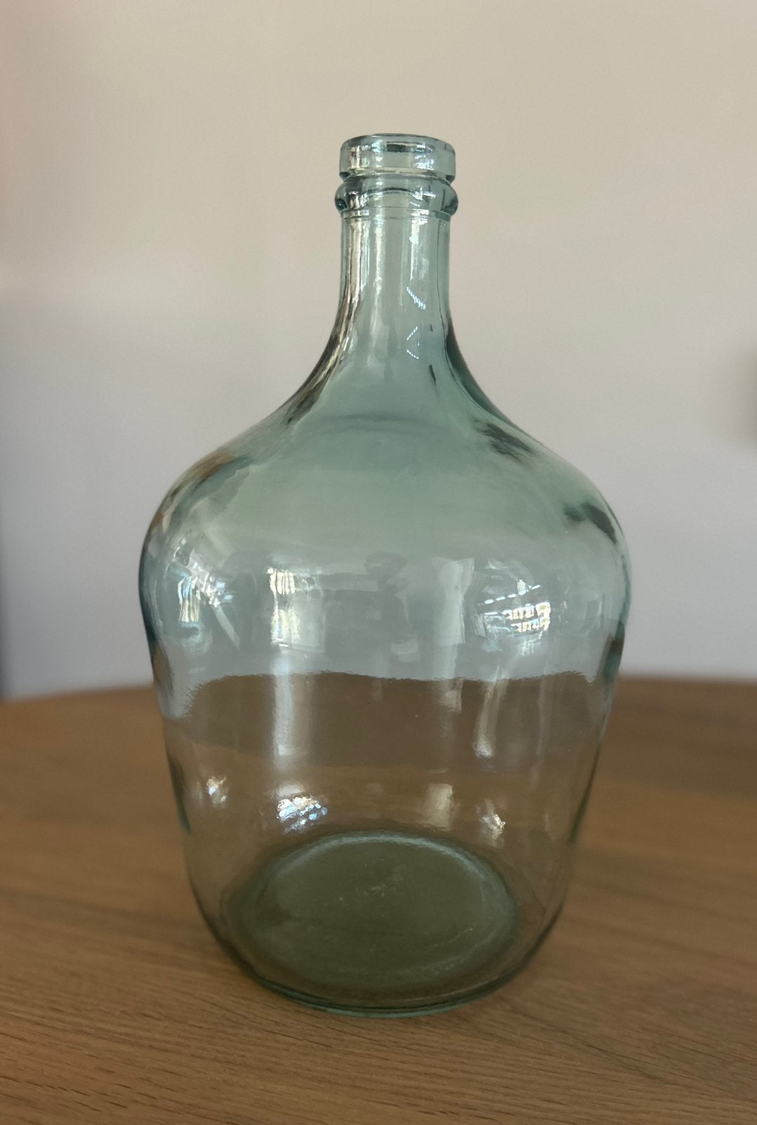 Vintage glazen (wijn )fles, groen, Ophalen, Gebruikt, Groen, Glas