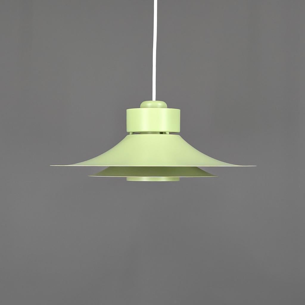 Groene Horn type 755 Scandinavische retro lamp, Huis en Inrichting, Lampen | Hanglampen, Ophalen of Verzenden, Zo goed als nieuw