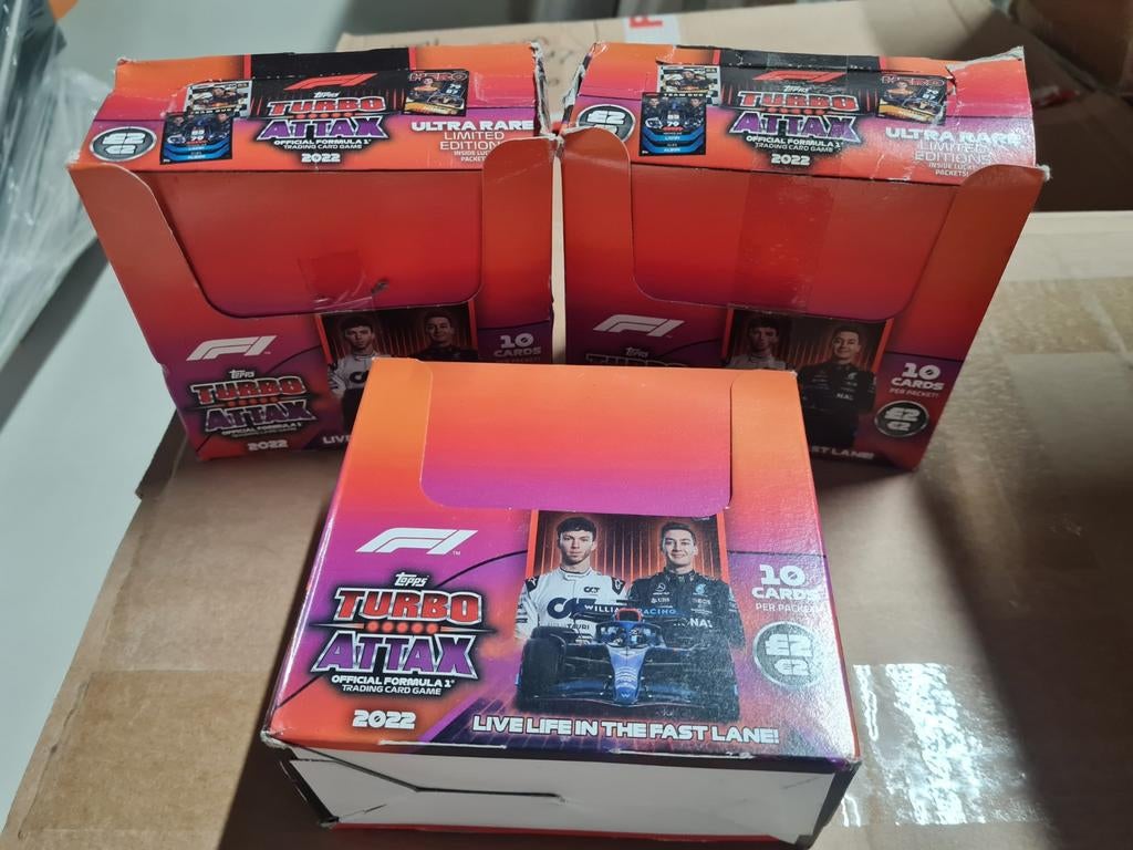 3x Topps Turbo Attax F1 2022 Boosterboxen, Ophalen of Verzenden, Nieuw, Boosterbox
