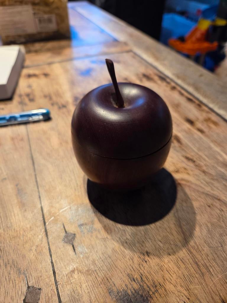 Houten appel met deksel, Ophalen of Verzenden