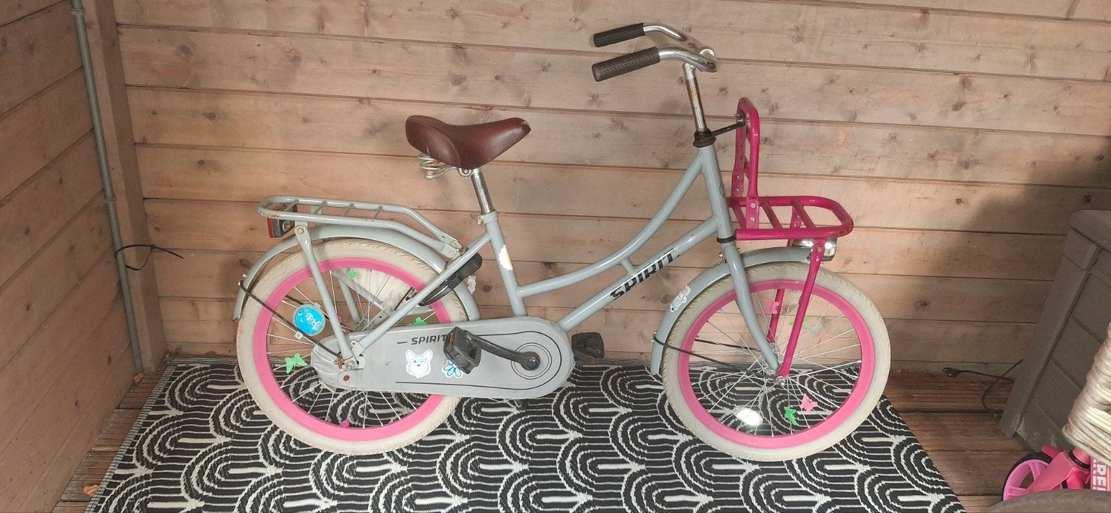 Spirit kinderfiets 20 inch - Grijs/Roze, Ophalen, Terugtraprem, Gebruikt, Spirit
