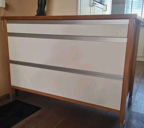 Ladekast ladenblok dressoir met 3 Laden - 132x67x91 cm, Ophalen, Gebruikt, 100 tot 150 cm, 3 of 4 laden
