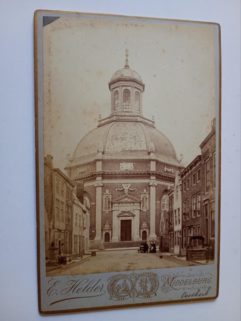 Kabinetsfoto Middelburg Oostkerk omstreeks 1894, Verzamelen, Foto's en Prenten, Ophalen of Verzenden, Voor 1940, Gebruikt, Foto