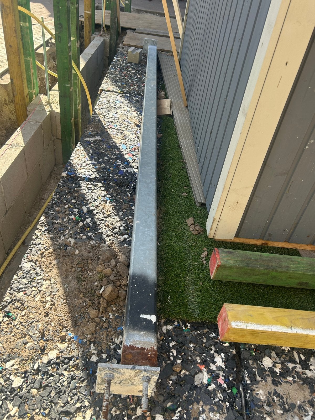 Gegalvaniseerde kolom 80x80 met voetplaat, Ophalen, Gebruikt, IJzer