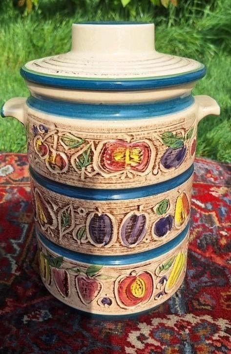 Hoge Rumtopf Vaas + Deksel Model 825-32 Vintage West-Germany, Antiek en Kunst, Antiek | Keramiek en Aardewerk, Ophalen of Verzenden