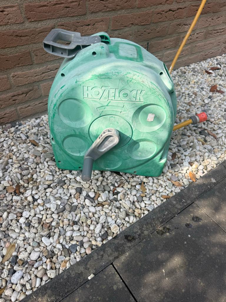 Hozelock slangenhaspel voor 15m tuinslang - gebruikt, Ophalen of Verzenden, Gebruikt, Tuinslanghaspel