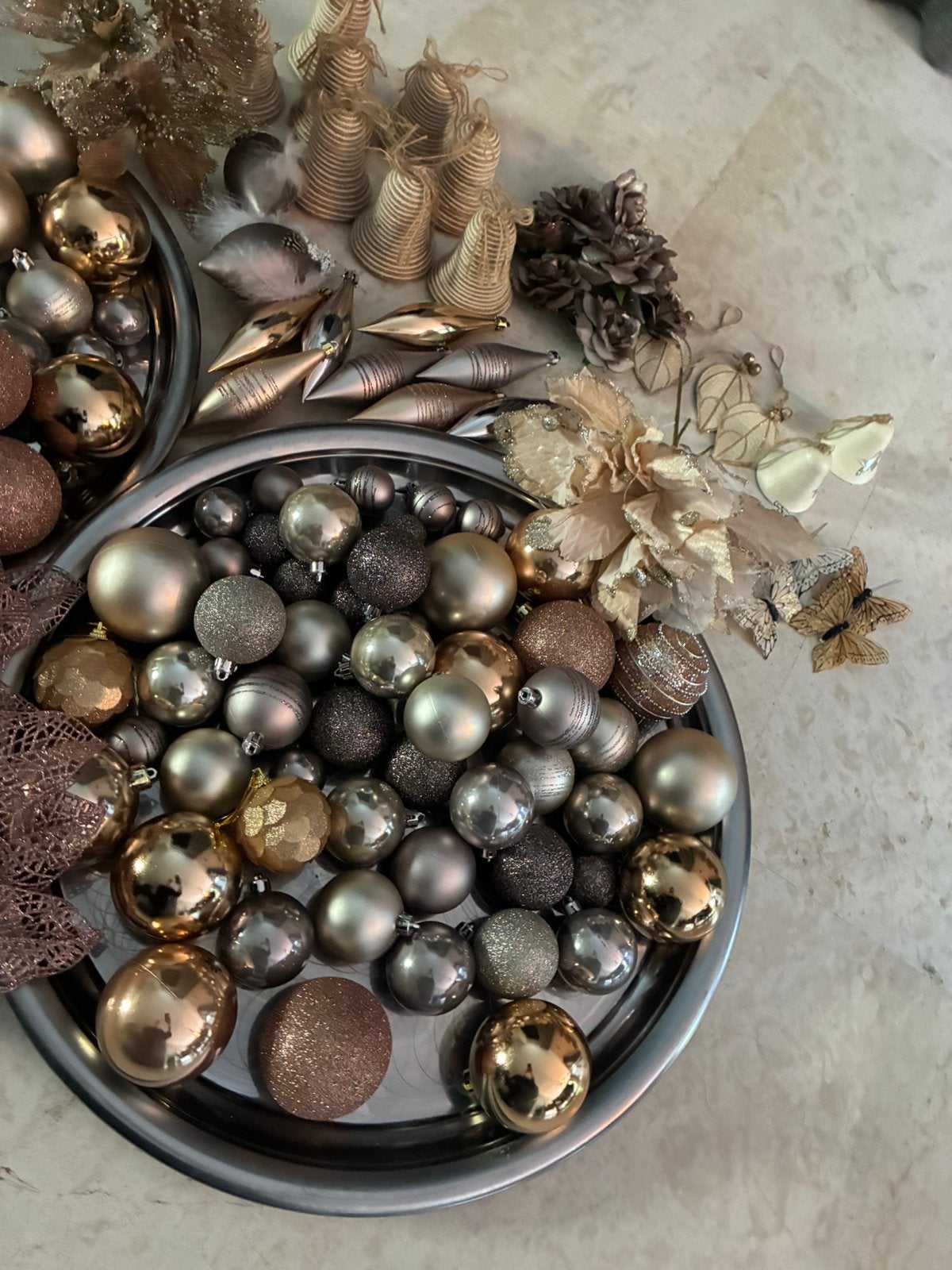 Champagne/goud/ecru kerst accesoires, Ophalen of Verzenden, Zo goed als nieuw