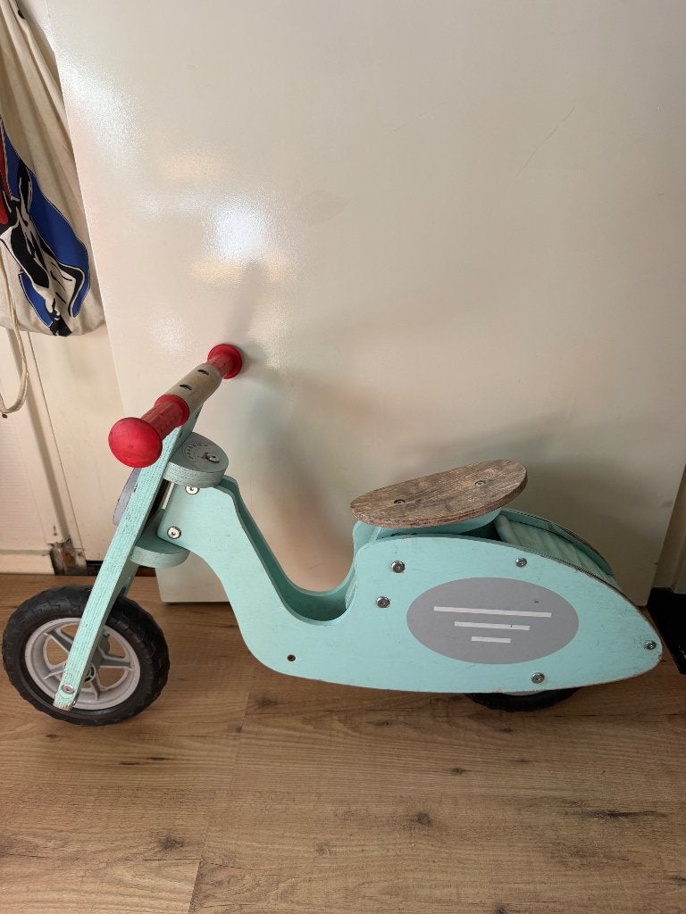 Vintage houten loopfietsje, Kinderen en Baby's, Speelgoed | Buiten | Voertuigen en Loopfietsen, Ophalen, Gebruikt, Loopfiets