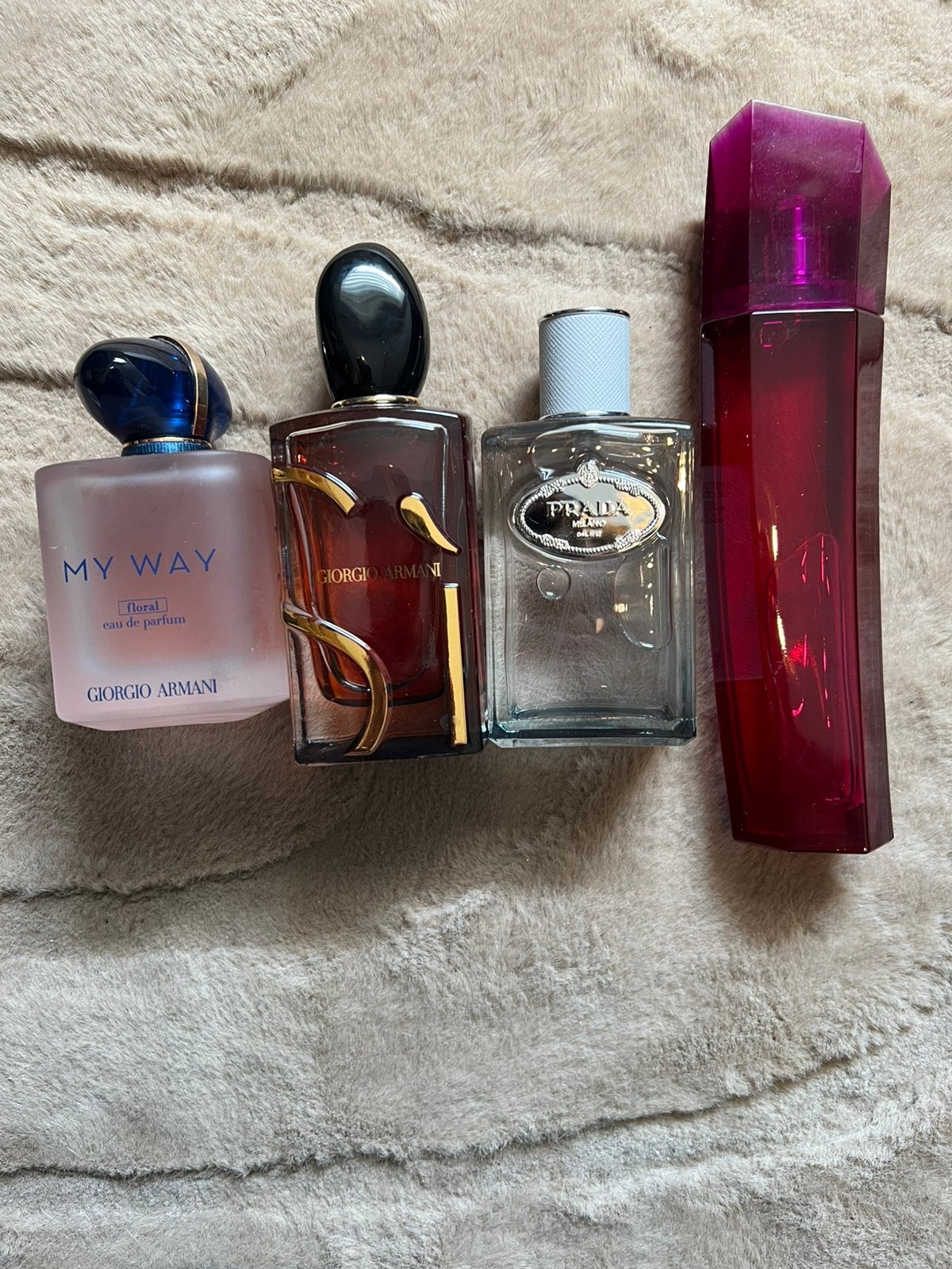 Giorgio Armani My Way Floral, Si Passione ,Prada Paradoxe, Ophalen of Verzenden, Zo goed als nieuw, Parfumfles
