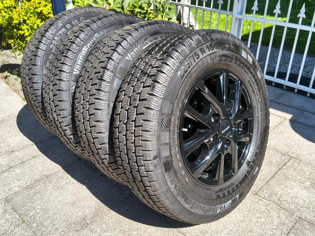 Fiat Ducato Camperbanden 225/75 R16 LM velgen met sensoren, Auto-onderdelen, Banden en Velgen, Ophalen, 16 inch, Banden en Velgen
