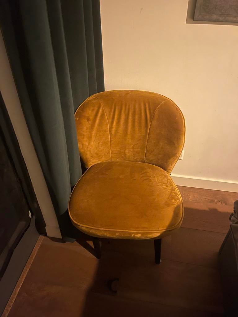 Gele velvet stoel van Woood, Ophalen, Gebruikt, Overige kleuren, Eén