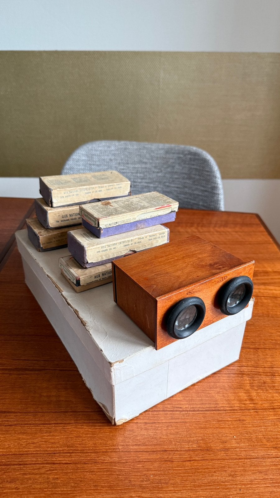 Stereoscoop met 70 glazen stereofoto’s van Lourdes, Ophalen of Verzenden