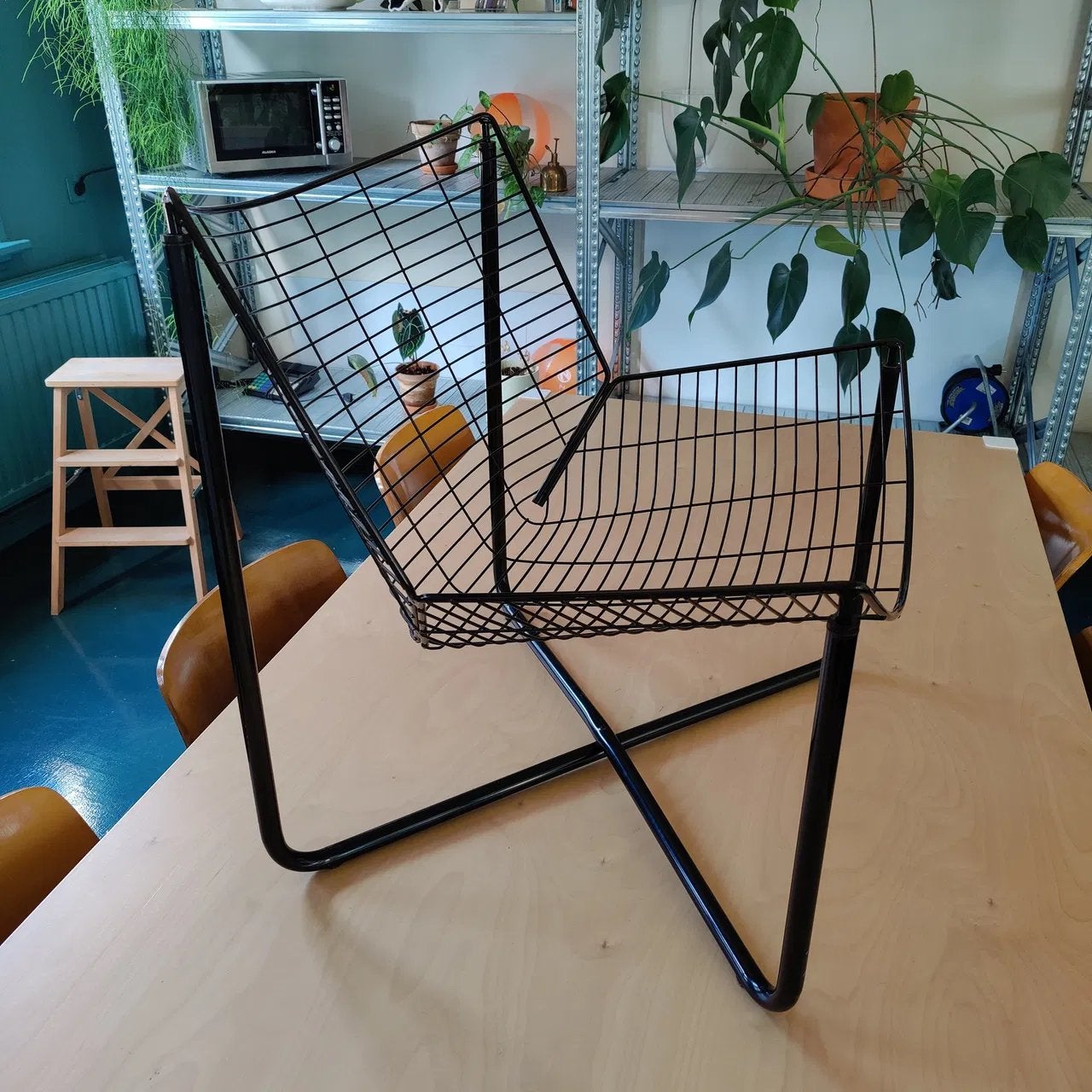 JÄRPEN Fauteuil Niels Gammelgaard IKEA jaren '80 origineel, Gebruikt, Zwart, Ophalen of Verzenden, Metaal