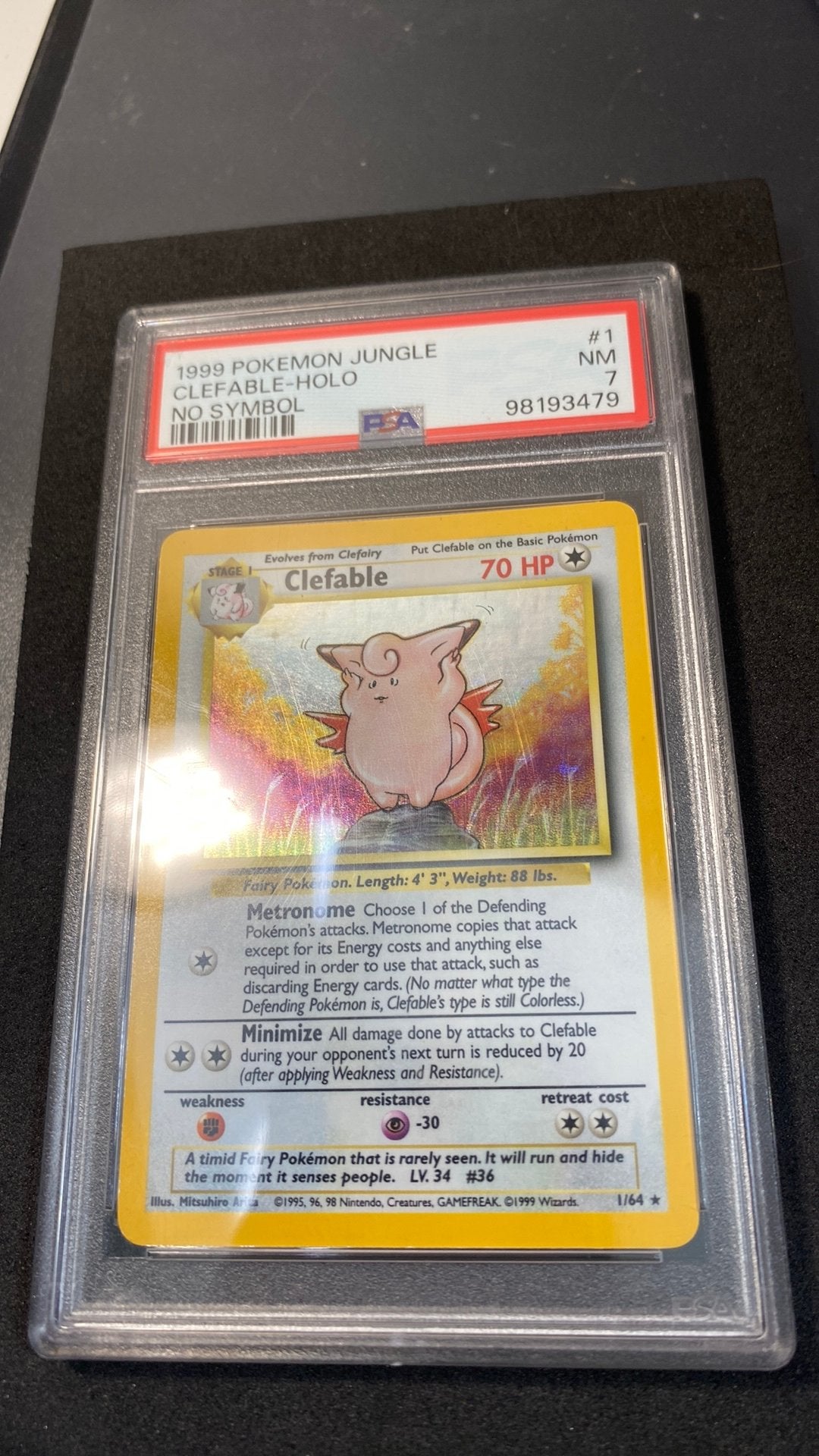Clefable 1/64 psa 7 no symbol jungle, Ophalen of Verzenden, Zo goed als nieuw