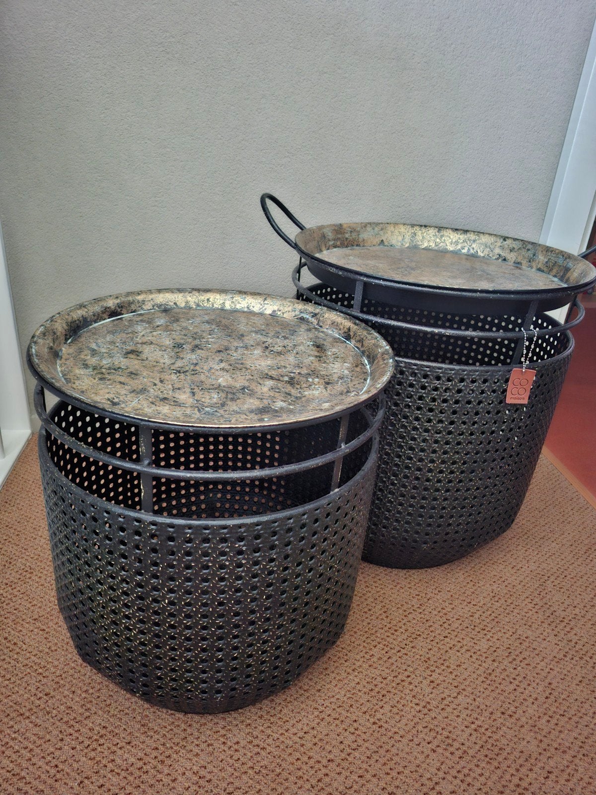 2 salon-/bijzettafels CoCo Maison, Huis en Inrichting, Tafels | Bijzettafels, Ophalen of Verzenden, Rond, Minder dan 55 cm, 45 tot 60 cm