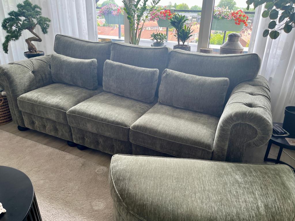 Nieuwe Urban Sofa San Remo 3-zitsbank met hocker, Ophalen, 250 tot 300 cm, 100 tot 125 cm, Rechte bank