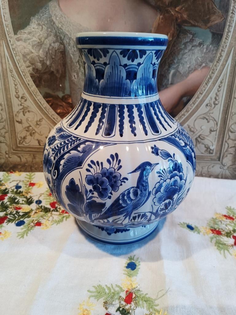 Mooie Grote Vaas DE PORCELEYNE FLES 26cm, Ophalen of Verzenden