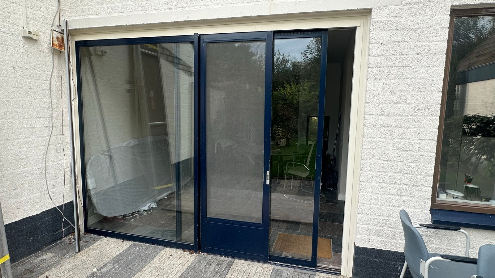Aluminium Schuifpui met Dubbel Glas en Hor, 300x226,5cm, Ophalen, Gebruikt, Buitendeur, Schuifdeur