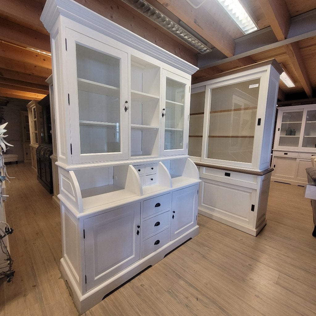 *ACTIE* Mooie Landelijke Witte Buffetkast/ Winkelkast (2626D, Gebruikt, Landelijke buffetkast winkelkast kleur wit gratis bezorging