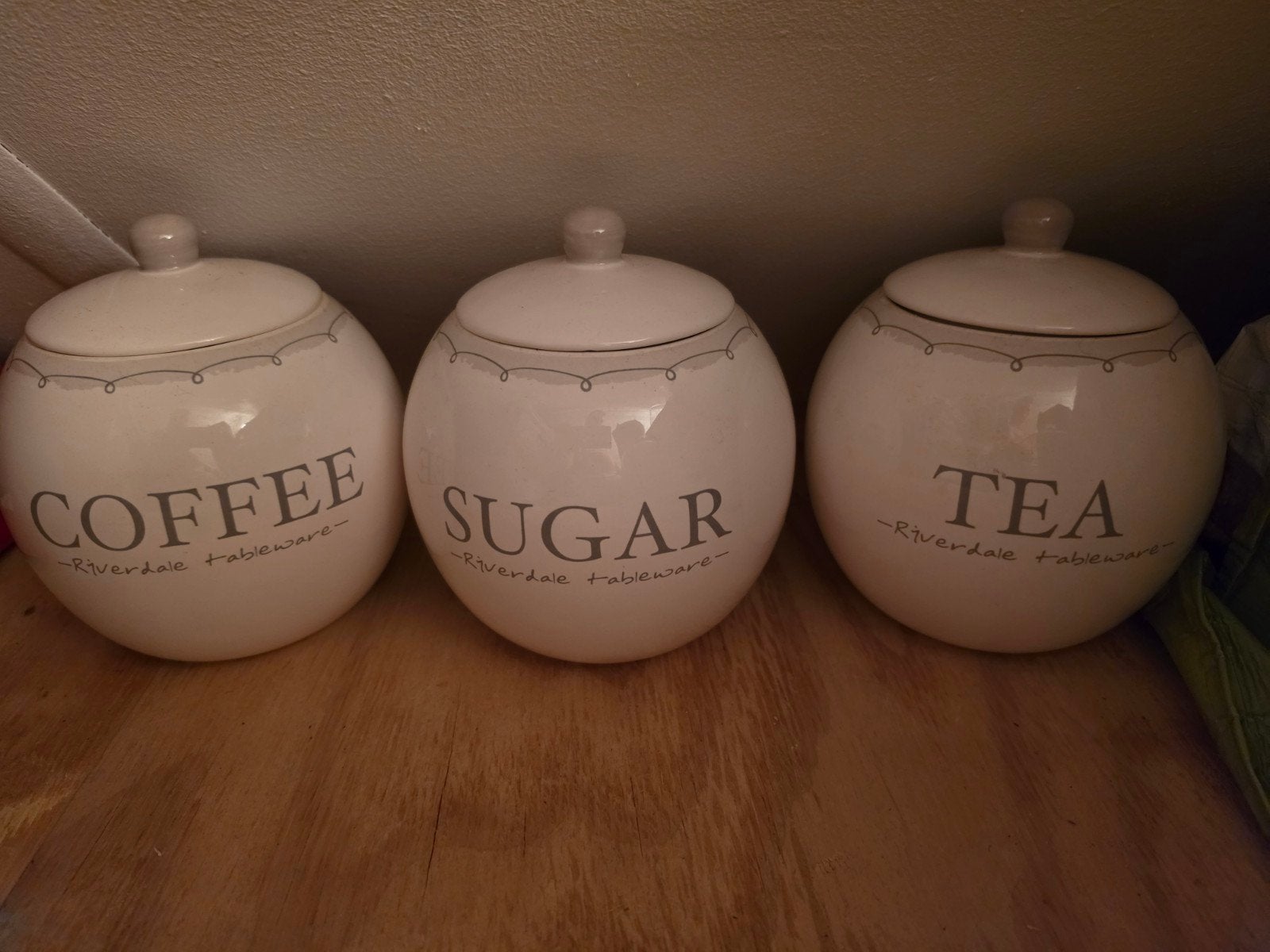 Riverdale Voorraadpotten - Koffie, Suiker, Thee, Ophalen, Zo goed als nieuw, Voorraadpot, Steen/keramiek