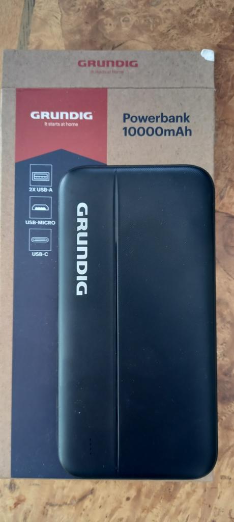 Grundig Powerbank 10000 mAh - Zwart, Ophalen of Verzenden, Nieuw, Grundig