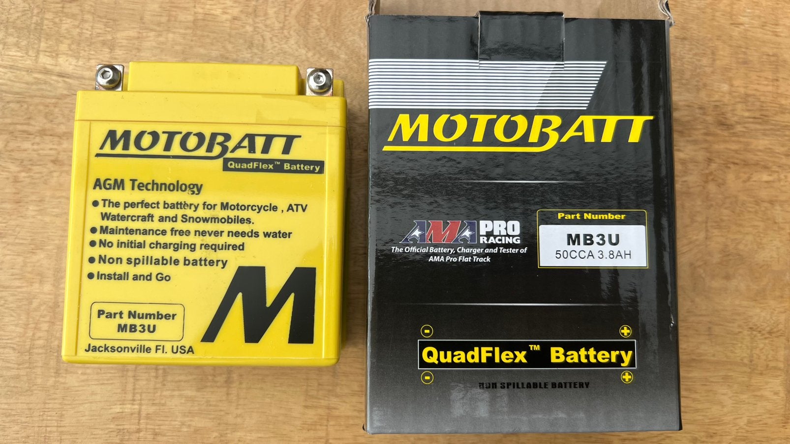 Accu Motobatt MB3U. 3,8ah, Ophalen of Verzenden, Nieuw