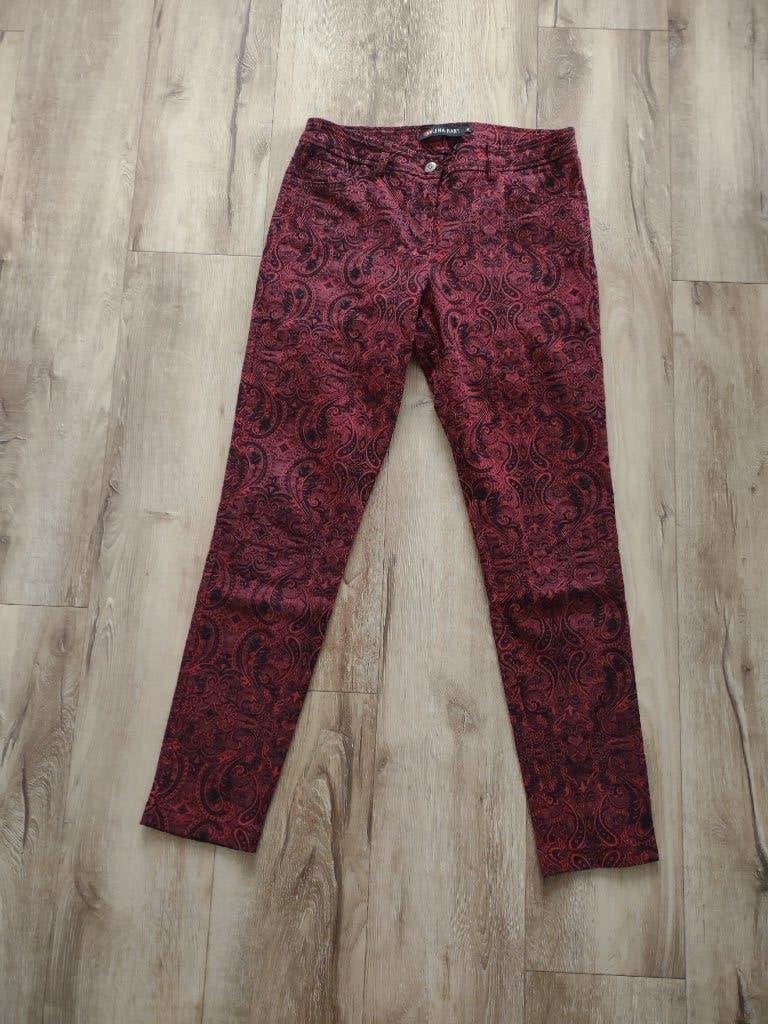 Prachtige bordeaux rode broek barok stijl Helena Hart, 40., Maat 38/40 (M), Onb, Onb, Lang