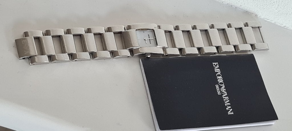 Strak stalen Emporio Armani Dames Horloge goede staat, Ophalen of Verzenden