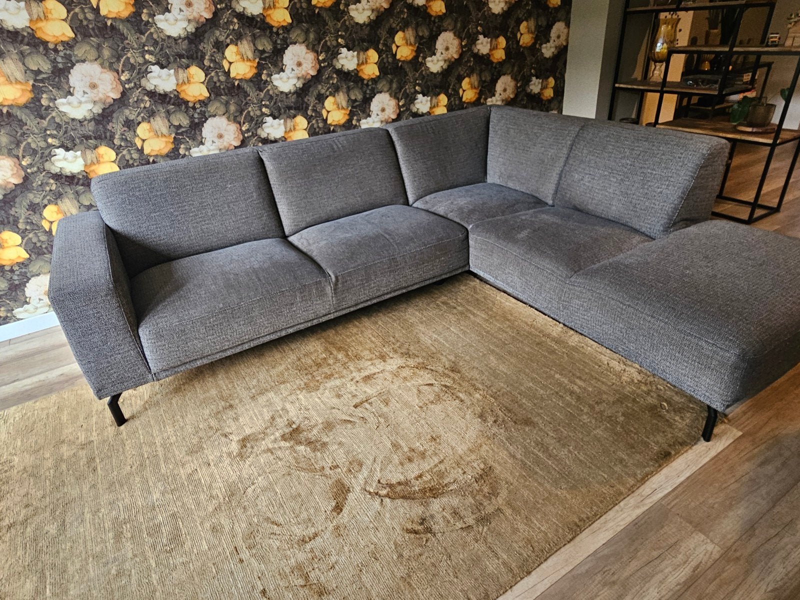 Hoekbank  grijs (lounge) Montel type Viano, Huis en Inrichting, Banken | Complete zithoeken, Gebruikt, Stof, Ophalen