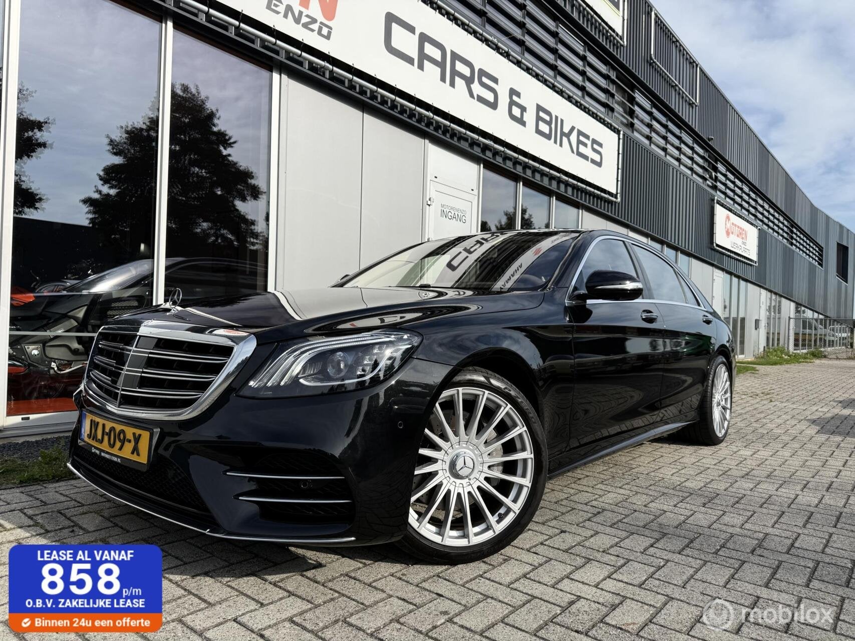 Mercedes S560 4Matic 4.0 bit V8 Lang Premium Plus AMG STYLIN, Automaat, Gebruikt, Zwart, Leder
