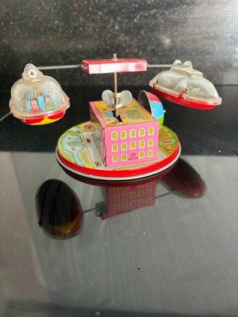 Playland Sky Bus Ride blik windup Yone Japan jaren '50-'60, Antiek en Kunst, Antiek | Speelgoed, Ophalen of Verzenden