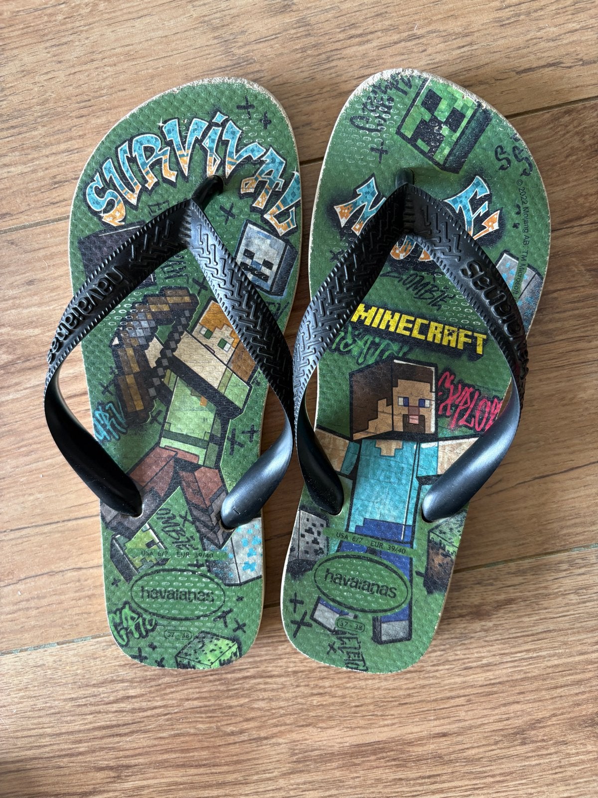 Havaianas Minecraft Slippers - Maat 39/40 EUR, Kinderen en Baby's, Ophalen of Verzenden, Jongen, Overige typen