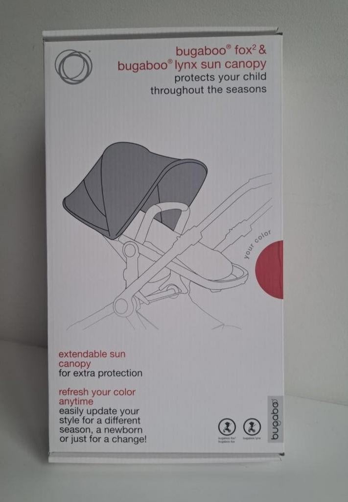 NIEUW! Bugaboo Fox2/Cameleon3/Lynx zonnekap - rood, Ophalen of Verzenden, Nieuw, Zonnekap