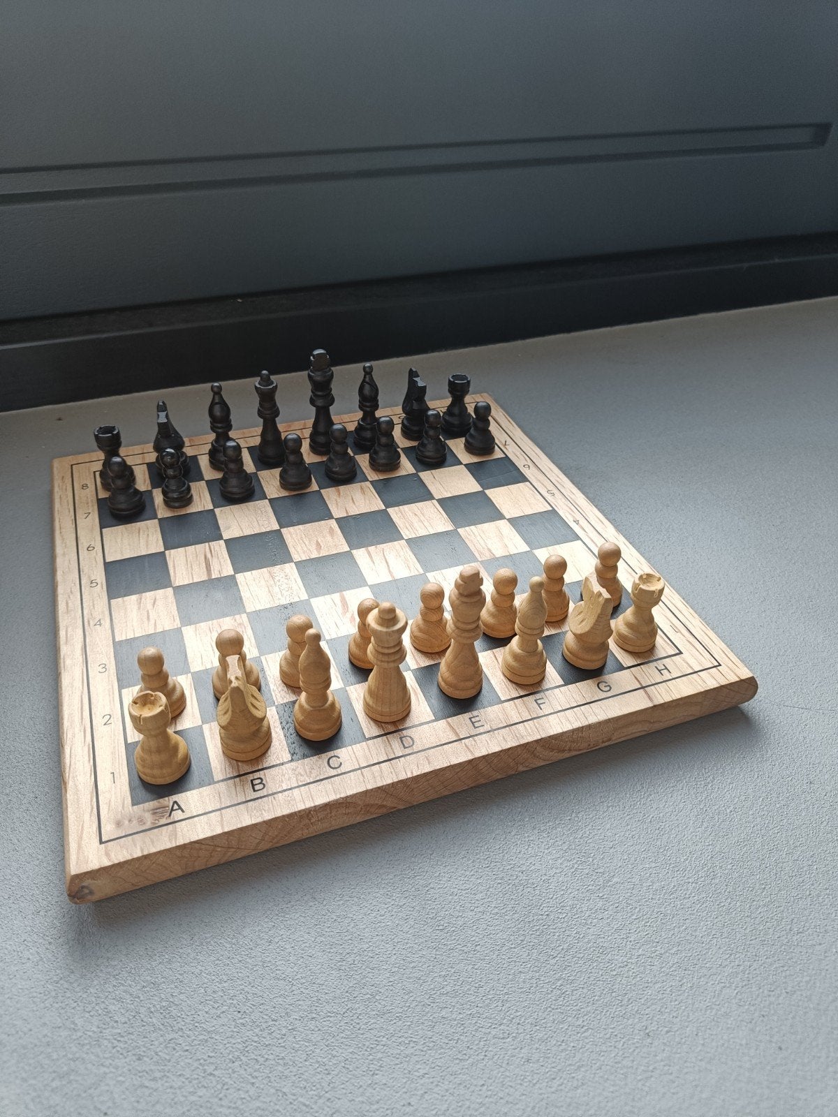 Houten Schaakspel - Compleet met Schaakstukken, Ophalen of Verzenden, Zo goed als nieuw, Schaken