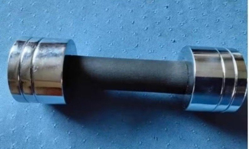 Verstelbare dumbbell halter van chroom 2,5 kg, Ophalen, Zo goed als nieuw, Benen, Dumbbell