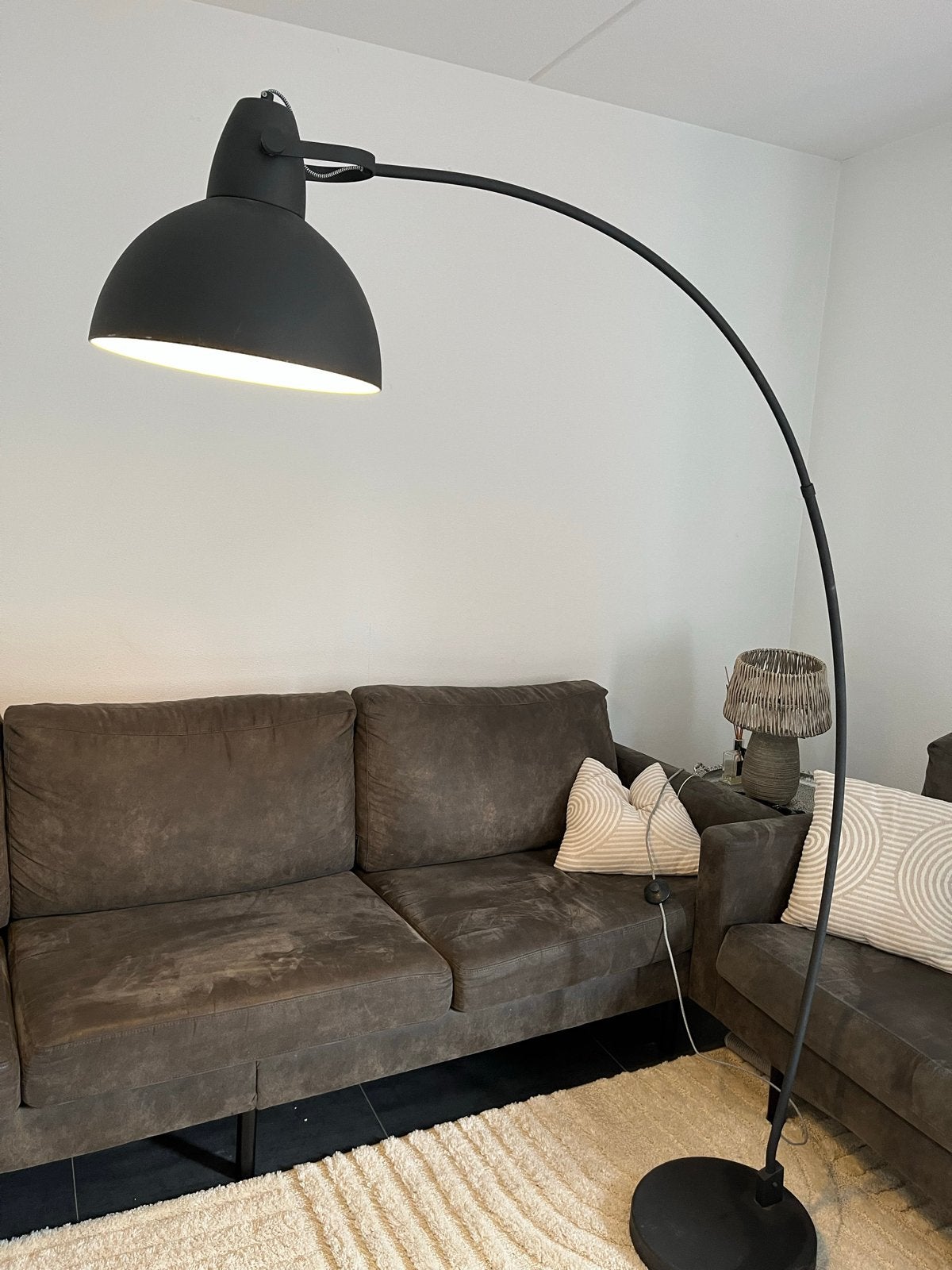Moderne Zwarte Booglamp - Vloerlamp met E27 Fitting, Gebruikt, 200 cm of meer, Metaal, E27 (groot)