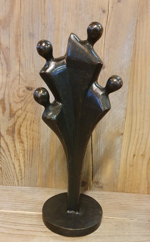 bronzen beeld / abstracte FAMILIE / 4 personen, Nieuw, Info@huisentuindecoratiemarie.nl, Mensenbeeld, Huis en tuin decoratie marie