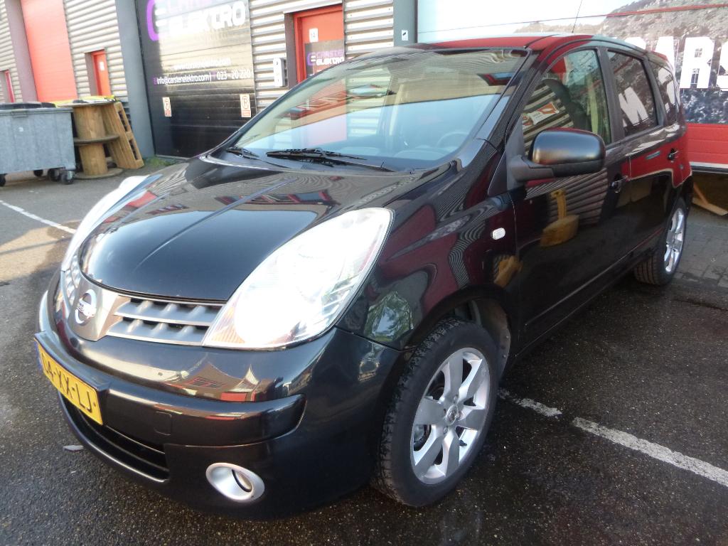 Nissan Note 1.6 16V, Zwart,alles elektrisch,trekh. luxe uitv, Voorwielaandrijving, Metallic lak, 4 cilinders, Origineel Nederlands