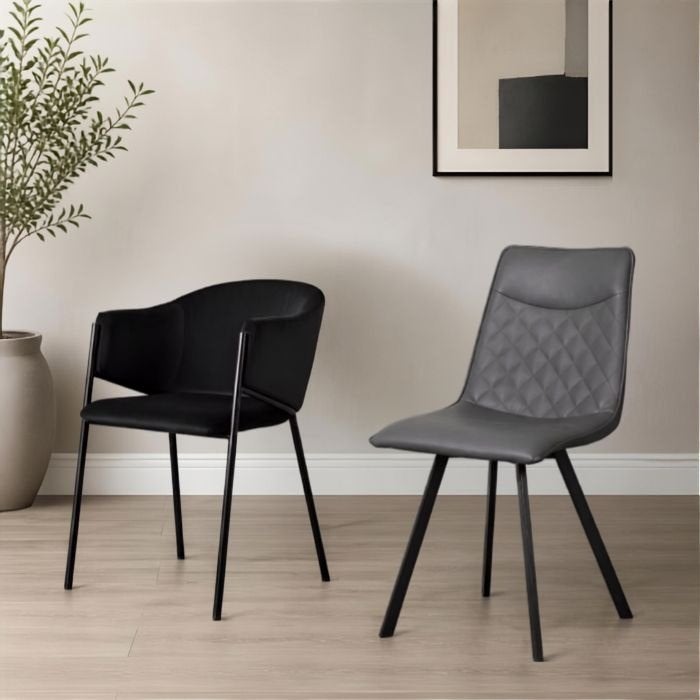 Eetkamerstoelen zwart & grijs | Nieuw | €39, Ophalen, Metaal, Overige kleuren, Nieuw