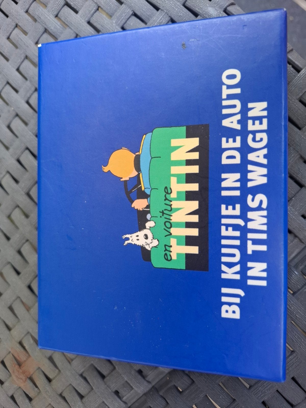 Doos met twee kaartspellen van Kuifje., Ophalen of Verzenden, Kuifje, Zo goed als nieuw, Beeldje of Figuurtje