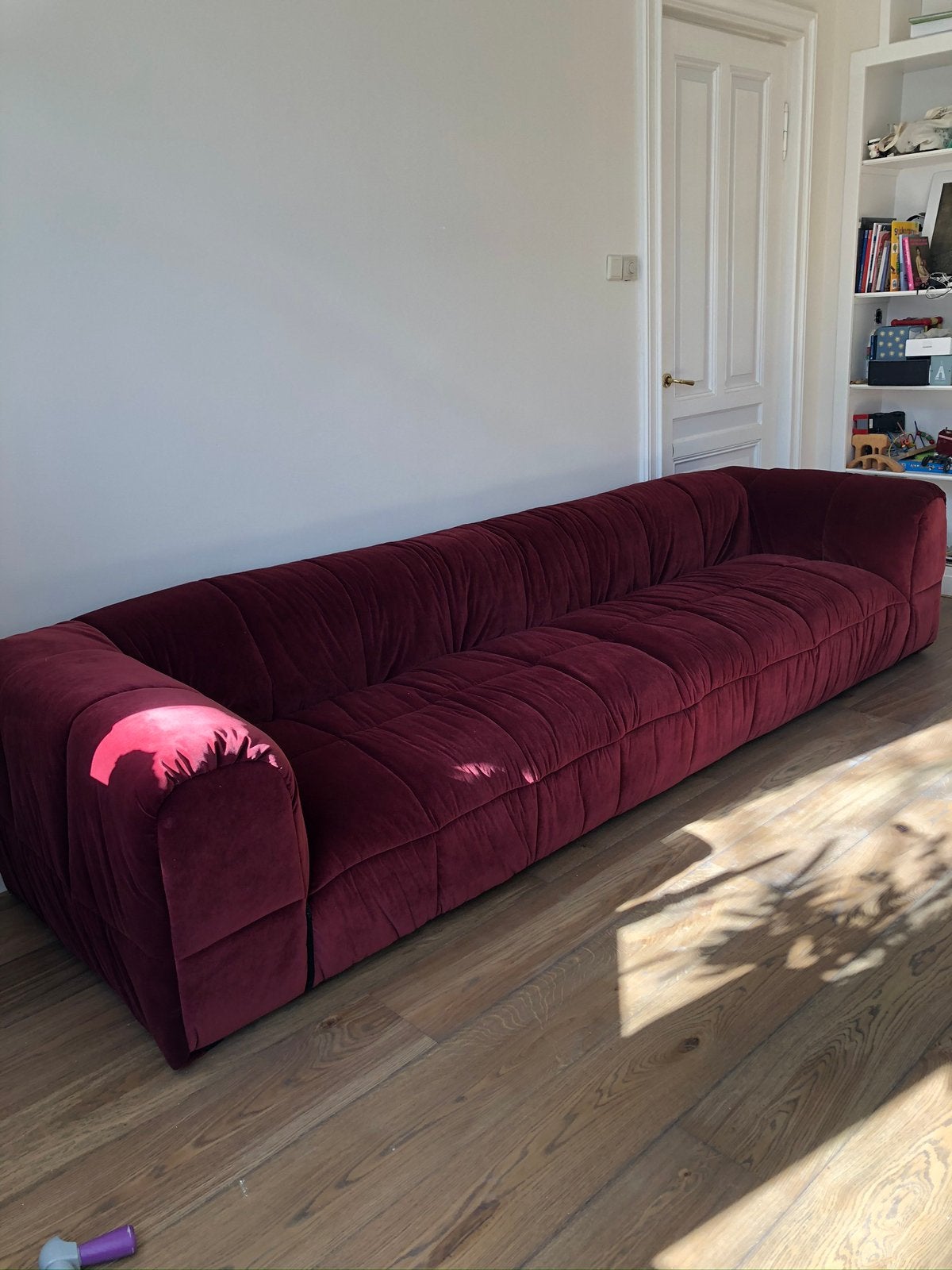 TER RUIL; Arflex Strips Sofa bordeaux rood 300cm, Huis en Inrichting, Gebruikt, 75 tot 100 cm, Ophalen of Verzenden, Stof