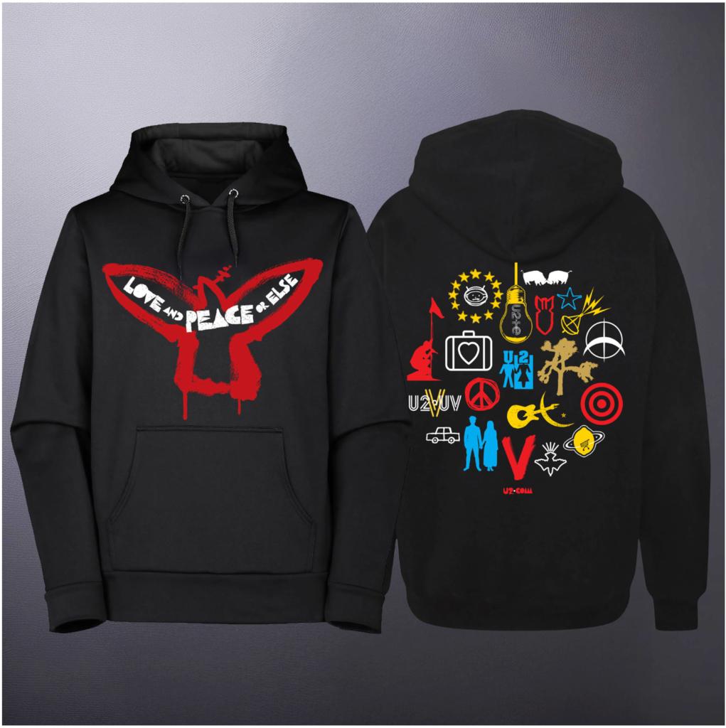 U2 Hoodie Love And Peace Or Else Maat L of XL NIEUW, Ophalen of Verzenden, Nieuw, Kleding
