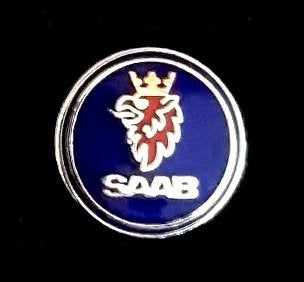Saab pin- rond blauw emaille, Verzenden, Nieuw, Transport, Speldje of Pin