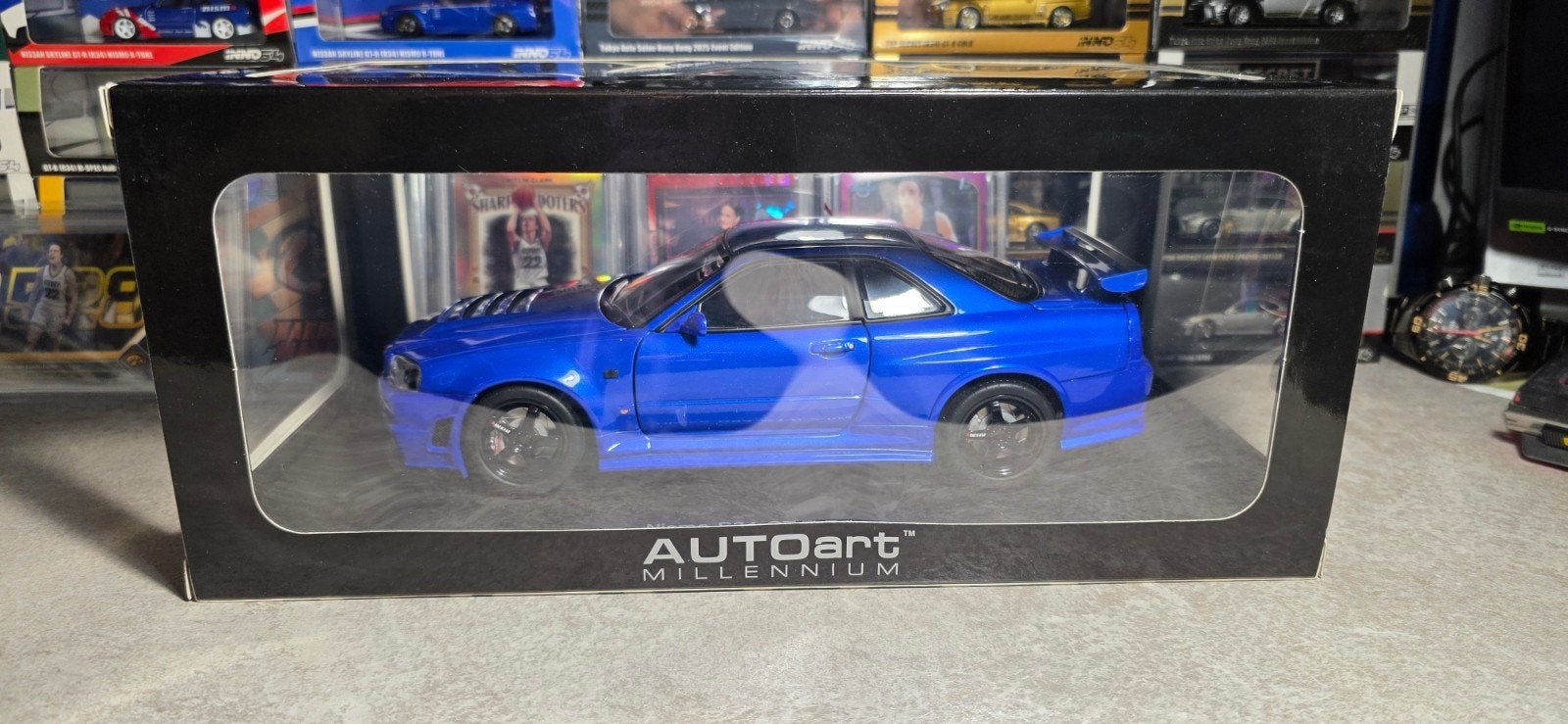 1:18 Nissan skyline GT-R R34 Z-tune Z2 Bayside blue Autoart, Ophalen of Verzenden, Nieuw, Auto, Autoart