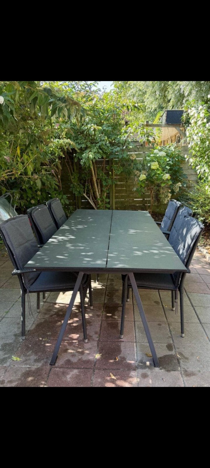Tuintafel met 6 stoelen, Ophalen
